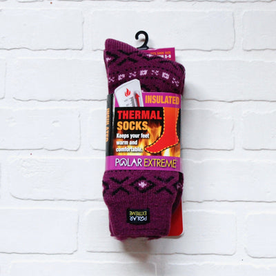 Polar Extreme Heat Women's Fairisle Thermal Sock Asst