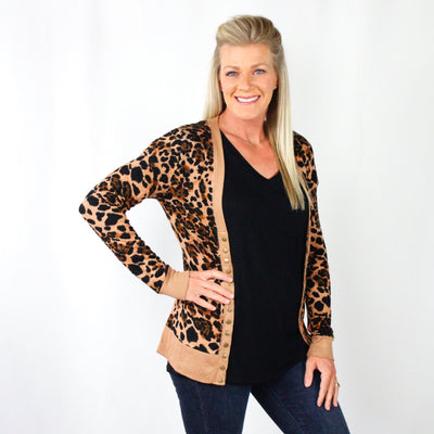 Leopard Snap Cardigan