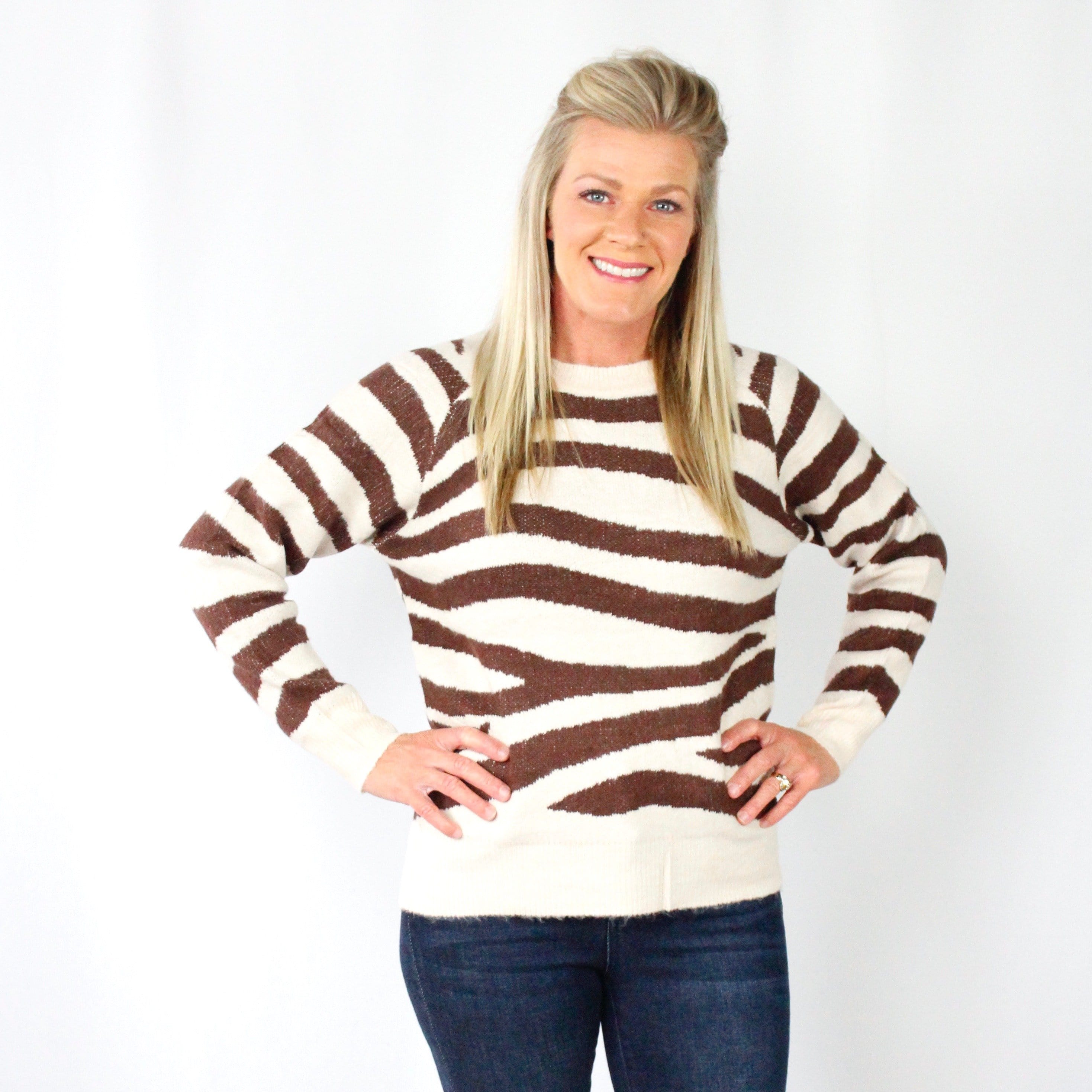 Zebra Pullover Sweater