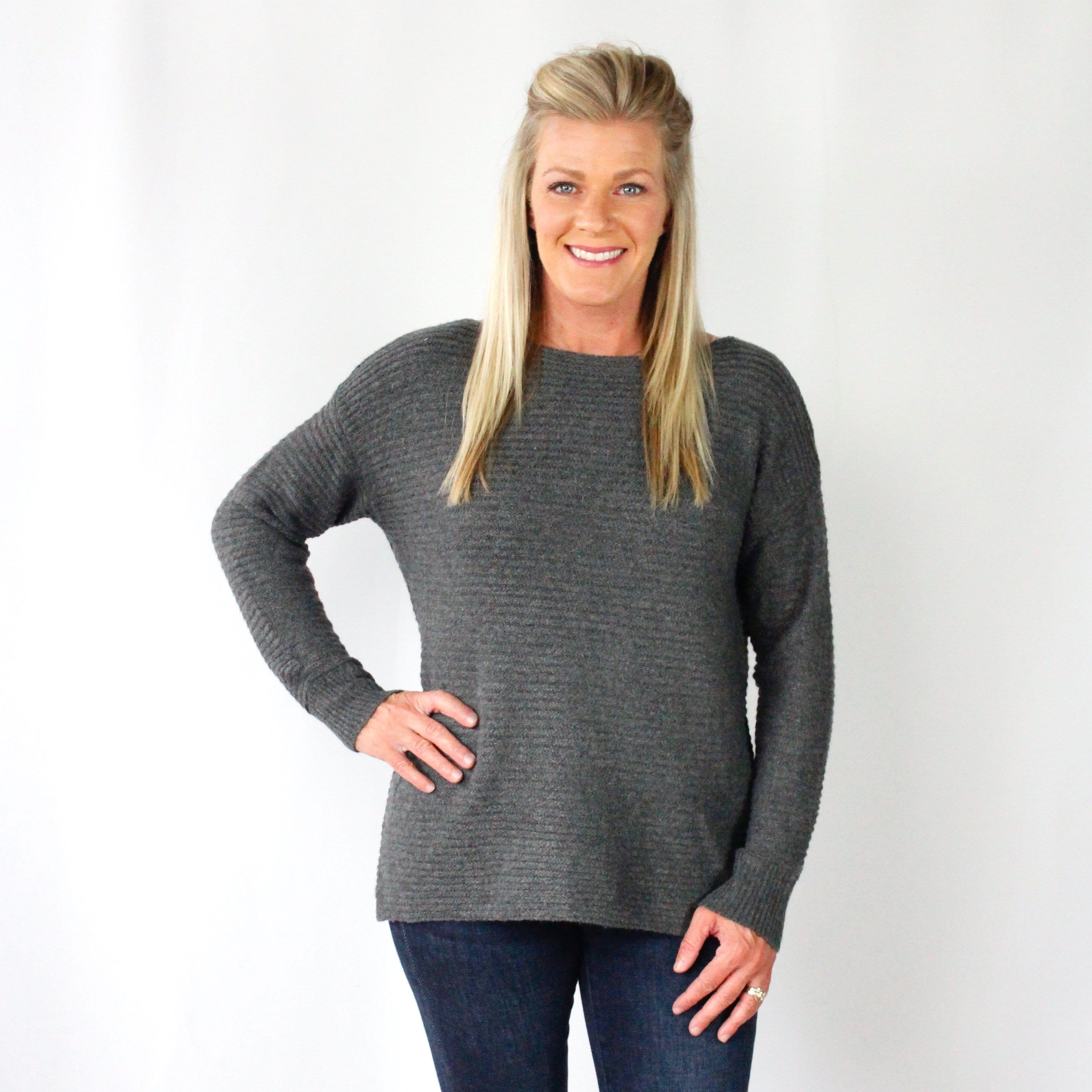 Horizontal Ribbed Pullover