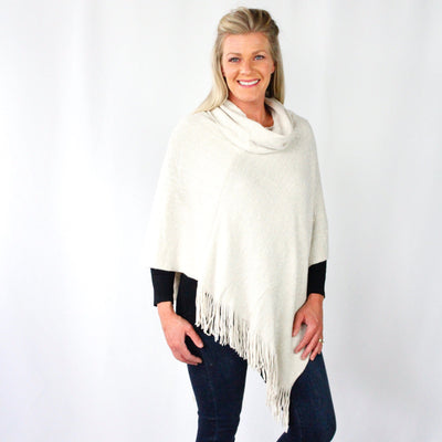 Metallic Turtleneck Poncho