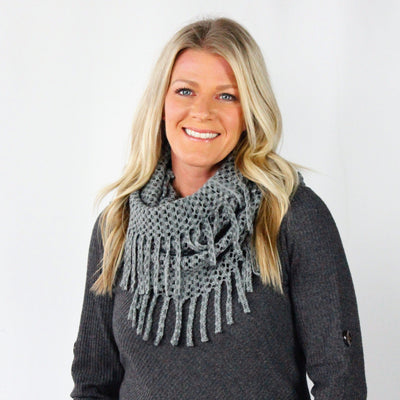 2-Tone Fringe Infinity Scarf