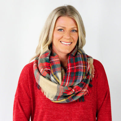 Woven Plaid Infinity Scarf