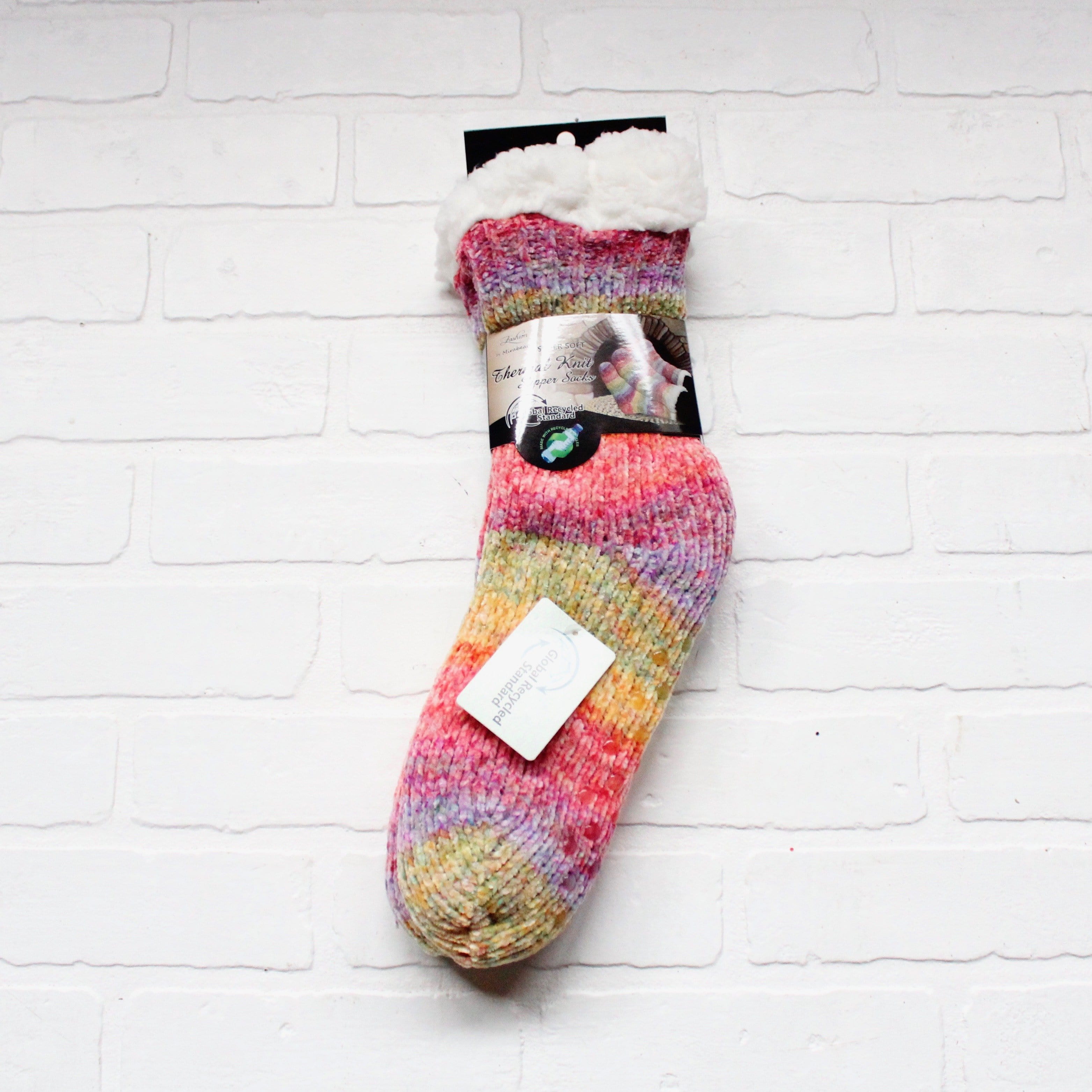 Ombre Yarn Thermal Slipper Socks Asst