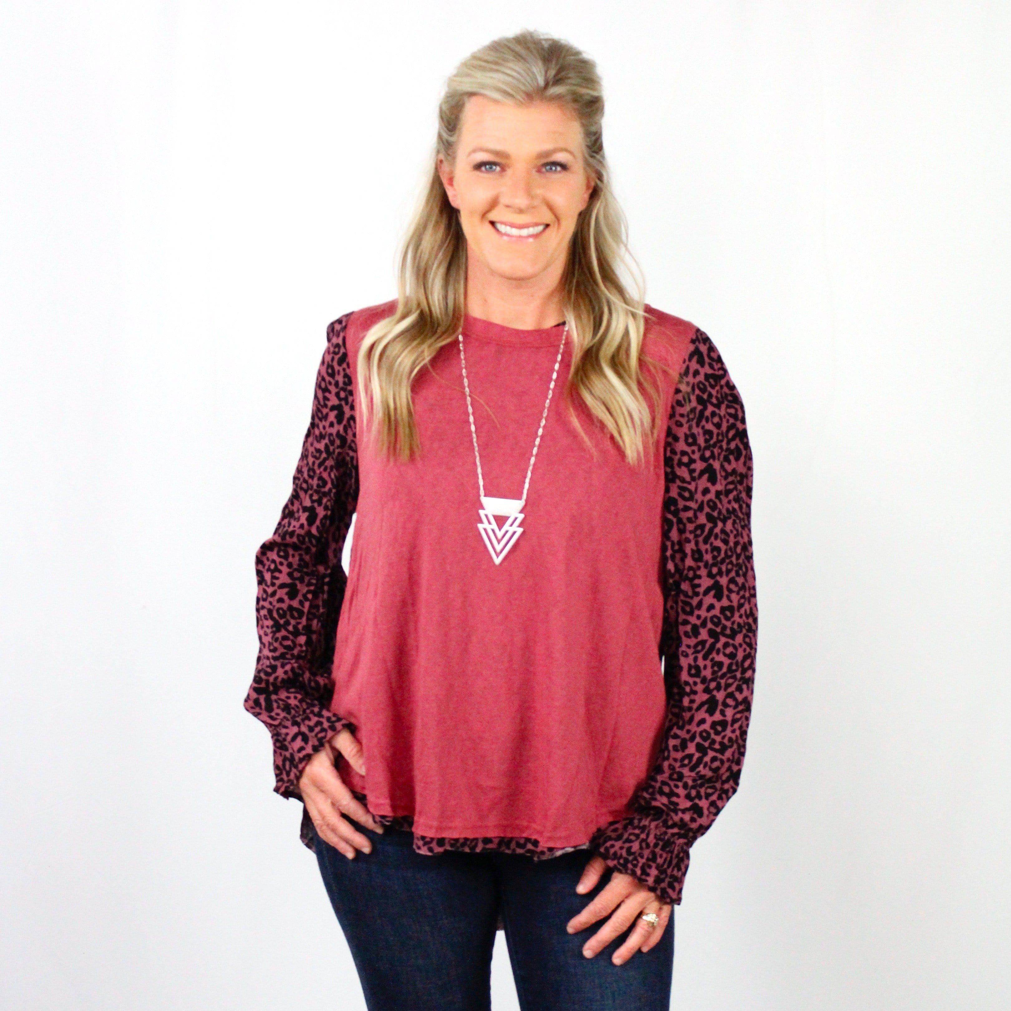 Floral Animal Print Top
