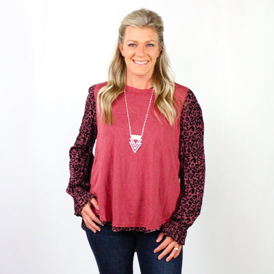 Floral Animal Print Top
