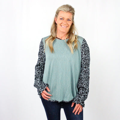 Floral Animal Print Top