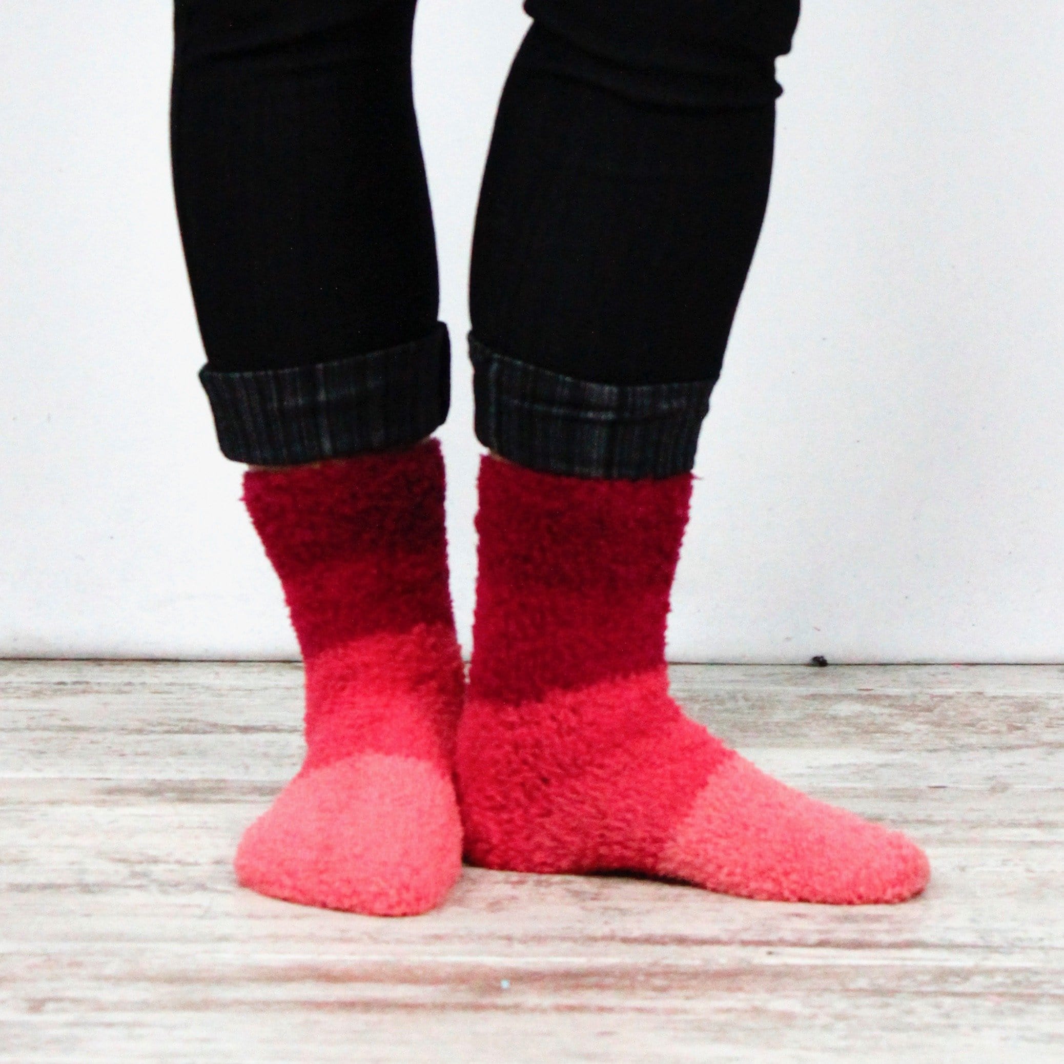 Colorblock Plush Butter Crew Sock