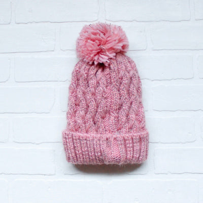 Sherpa Lined Cuff Pom Hat