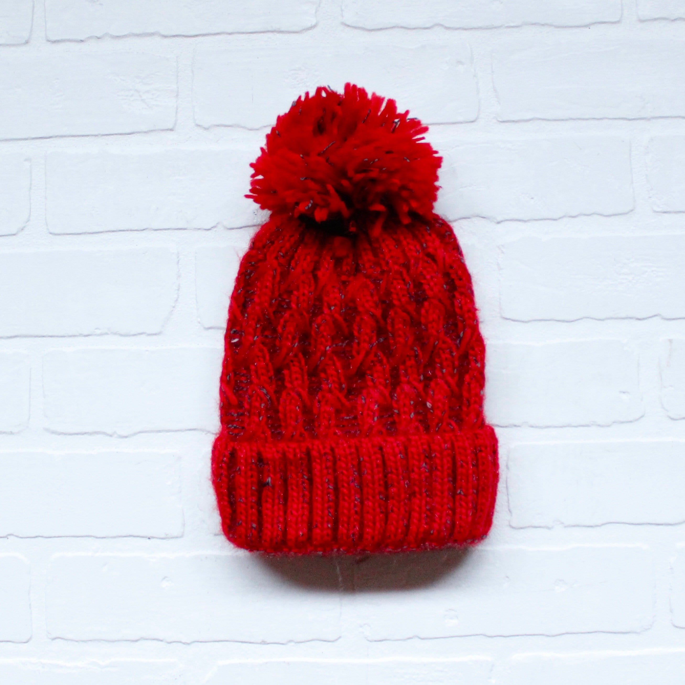 Sherpa Lined Cuff Pom Hat