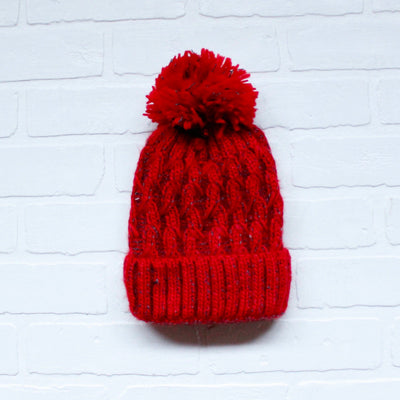 Sherpa Lined Cuff Pom Hat