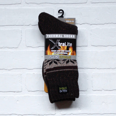 Polar Extreme Heat Men's Fairisle Brush Sock Asst