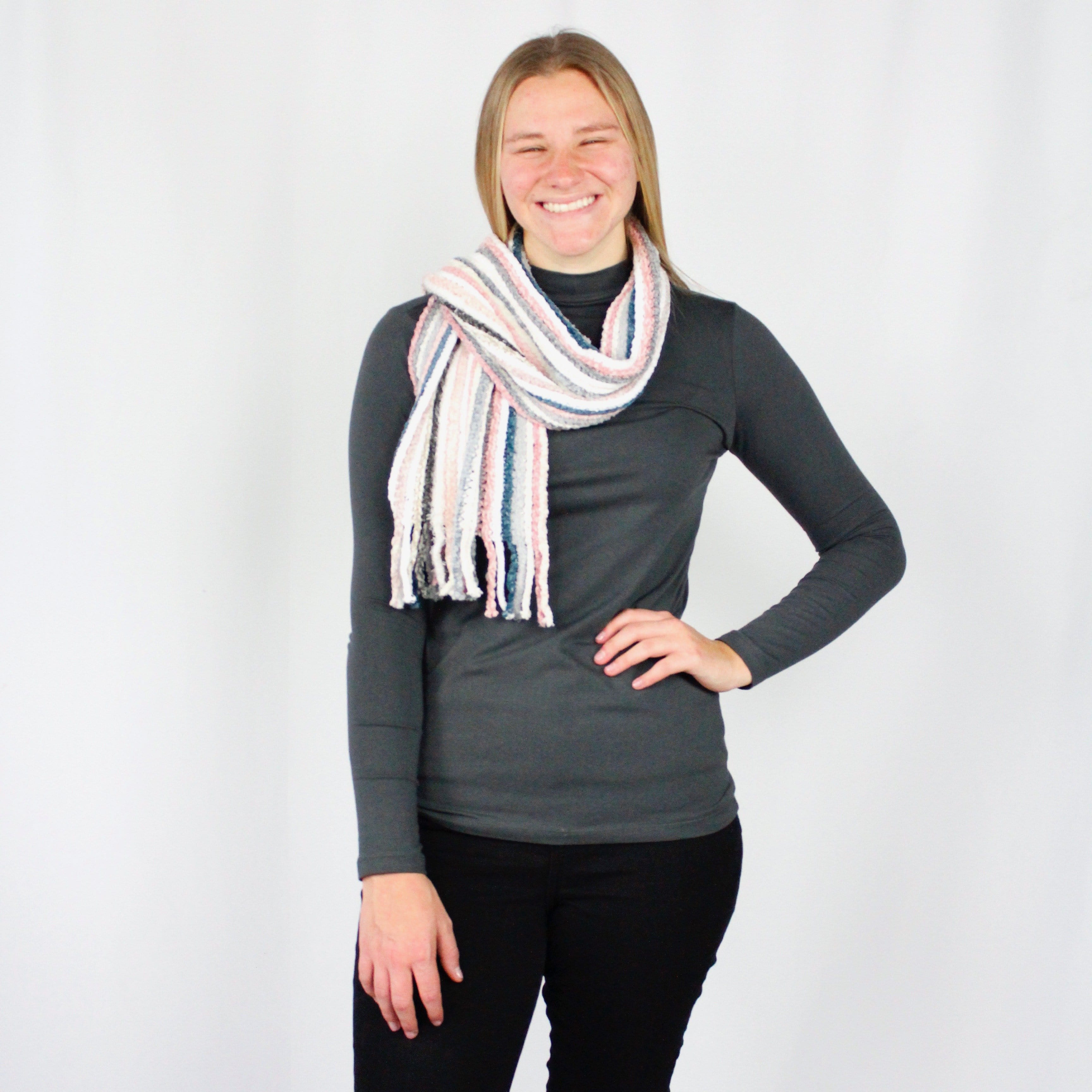 Multi-Color Chenille Giving Scarf