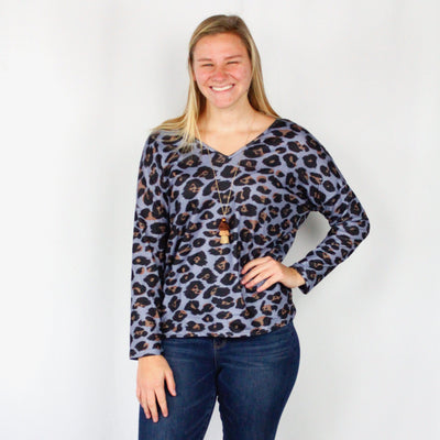 Blue Leopard Top