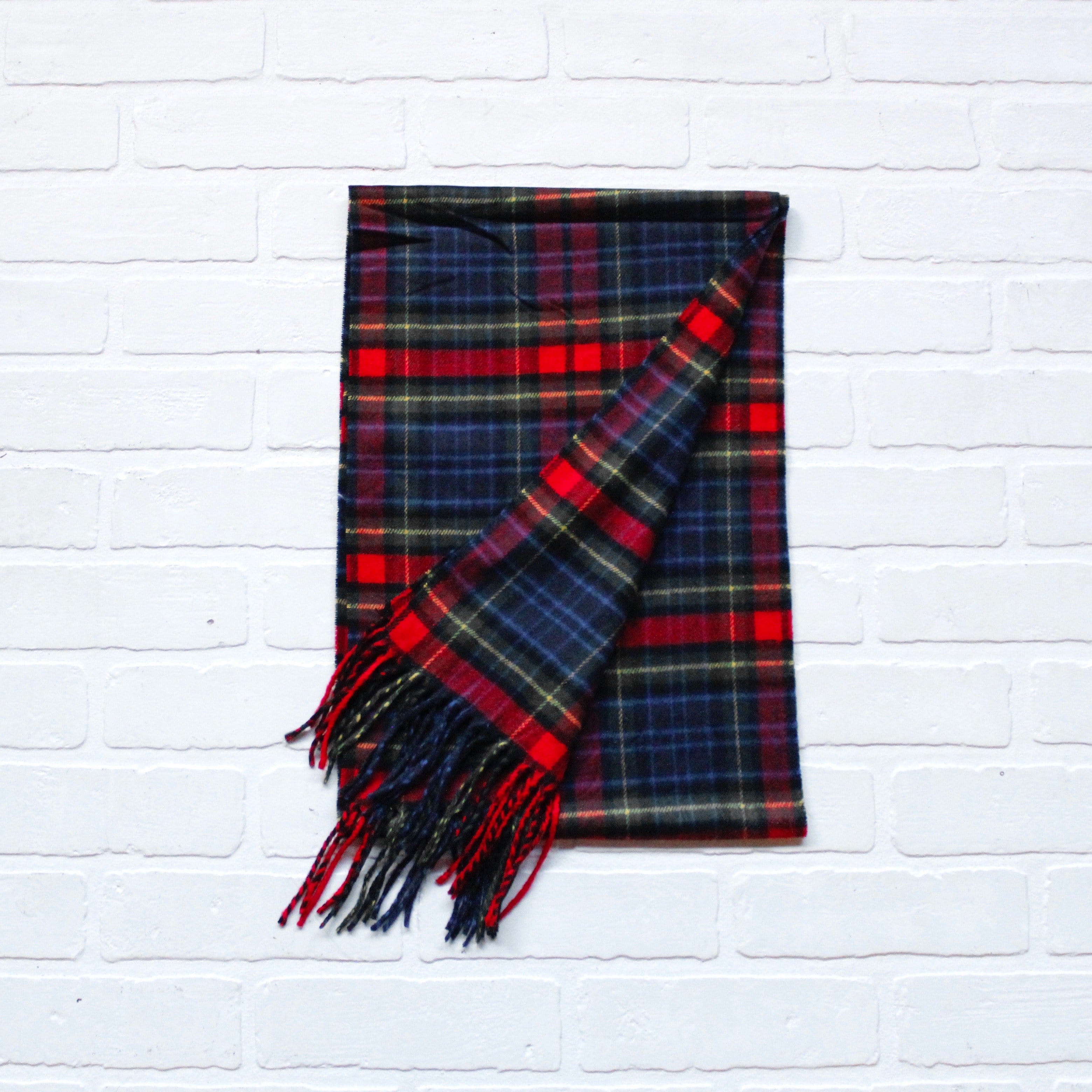 Cashmere Feel Scarf Green Classic Plaid