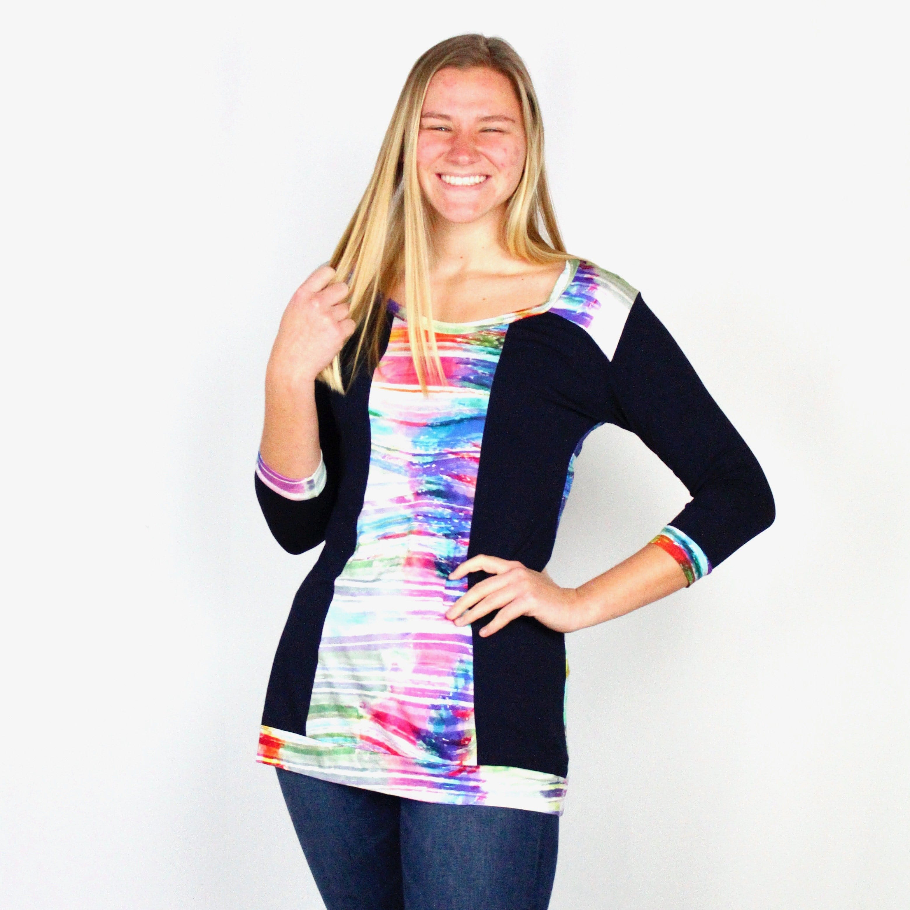 Watercolor Stripe Top