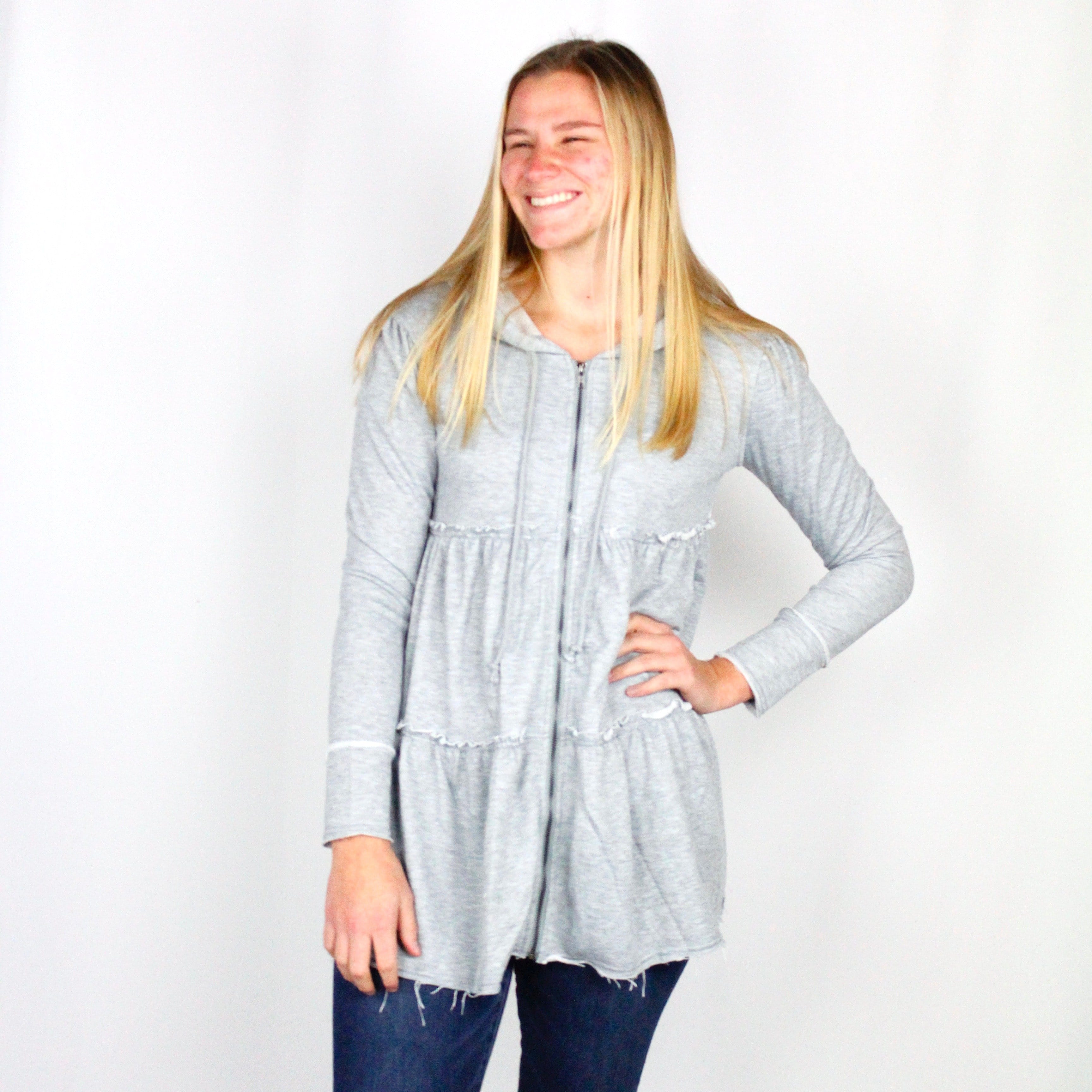 Tier Ruffle Hoodie
