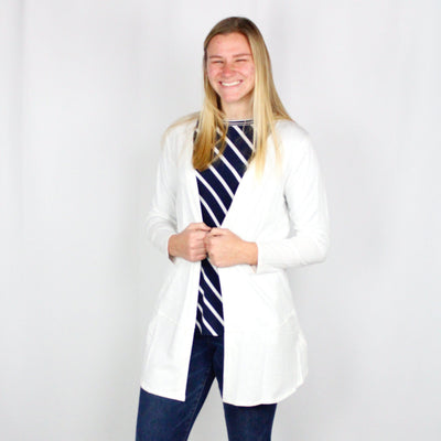 White Basic Cardigan