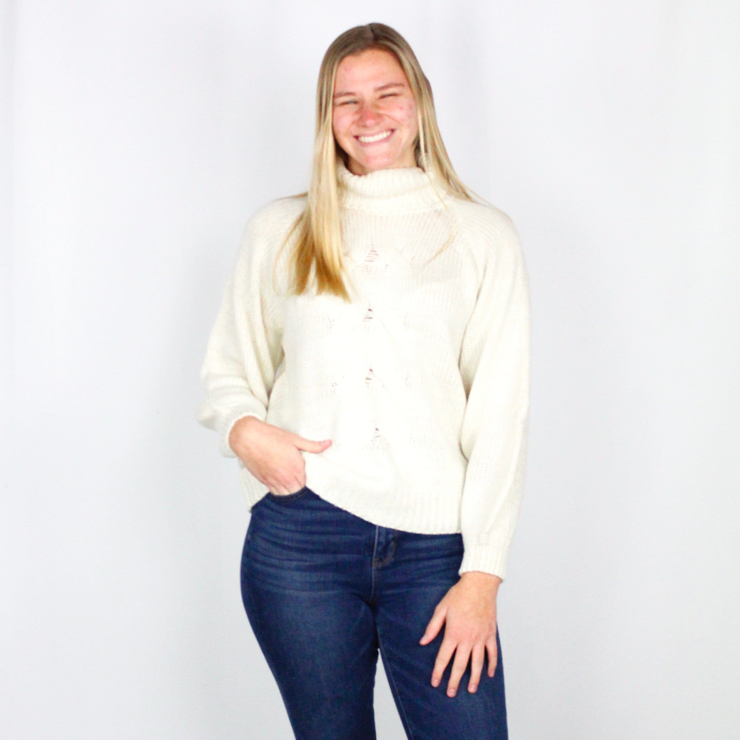 Cable Knit Turtleneck Sweater