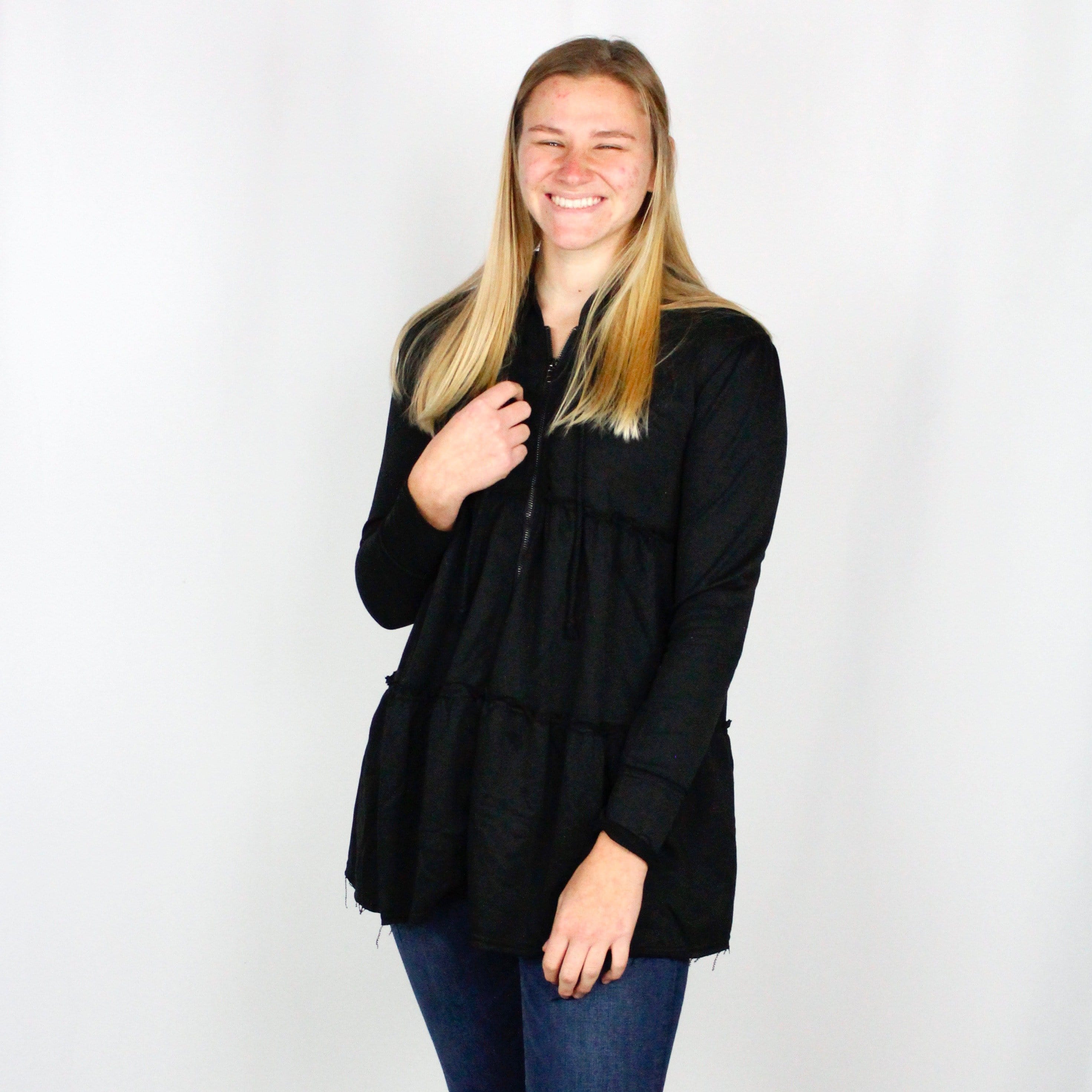 Tier Ruffle Hoodie