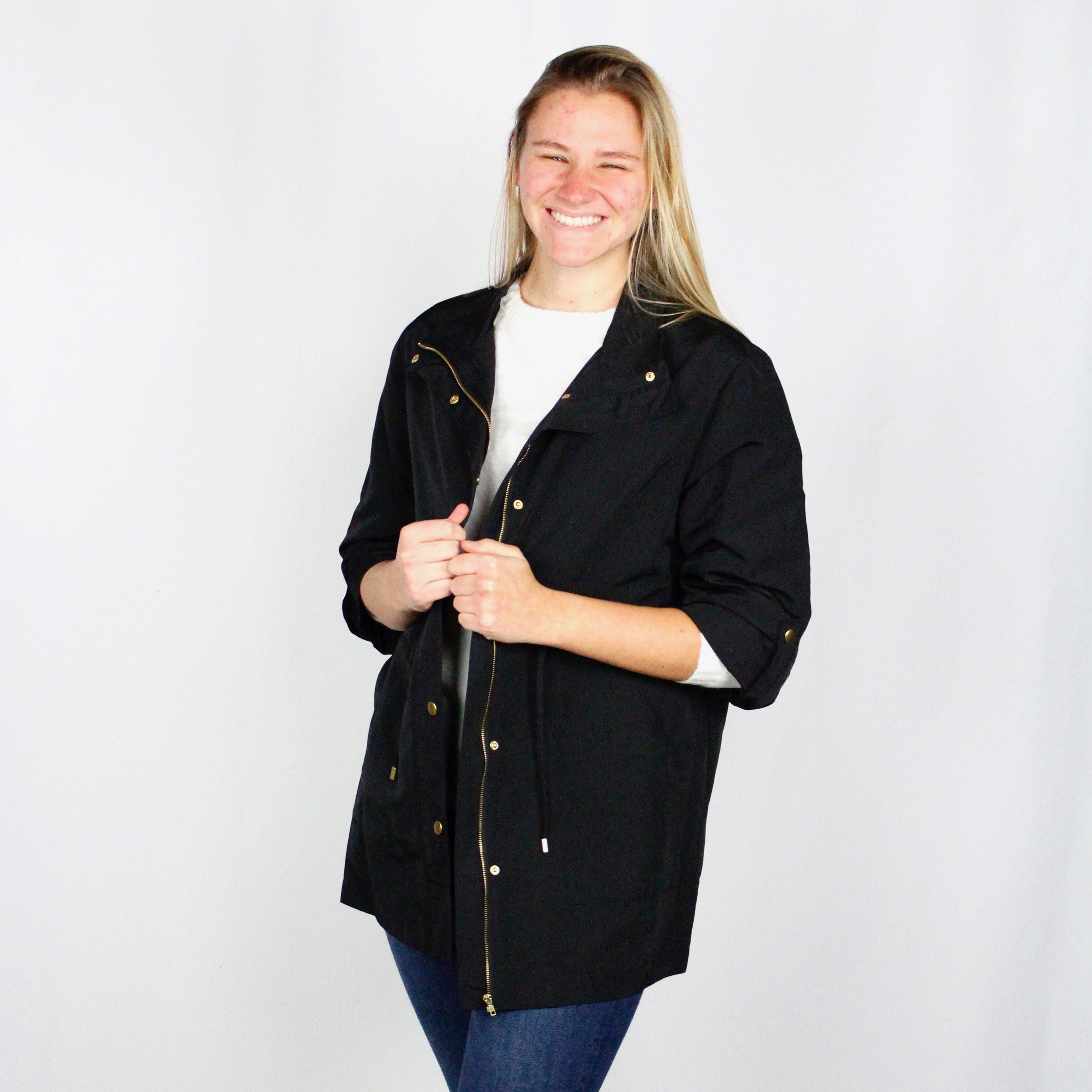 Black Spring Rain Jacket