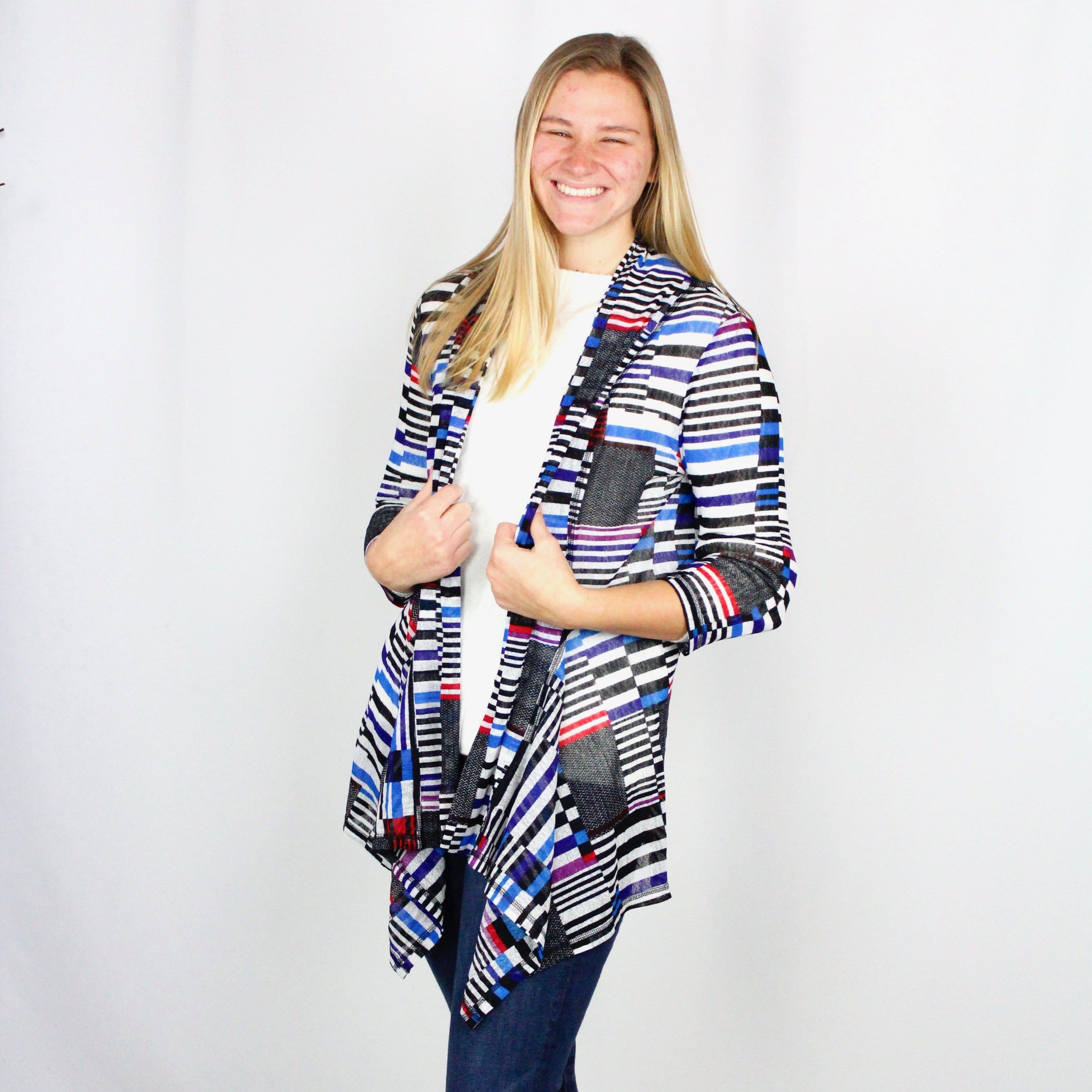 Multi Stripe Sheer Cardigan