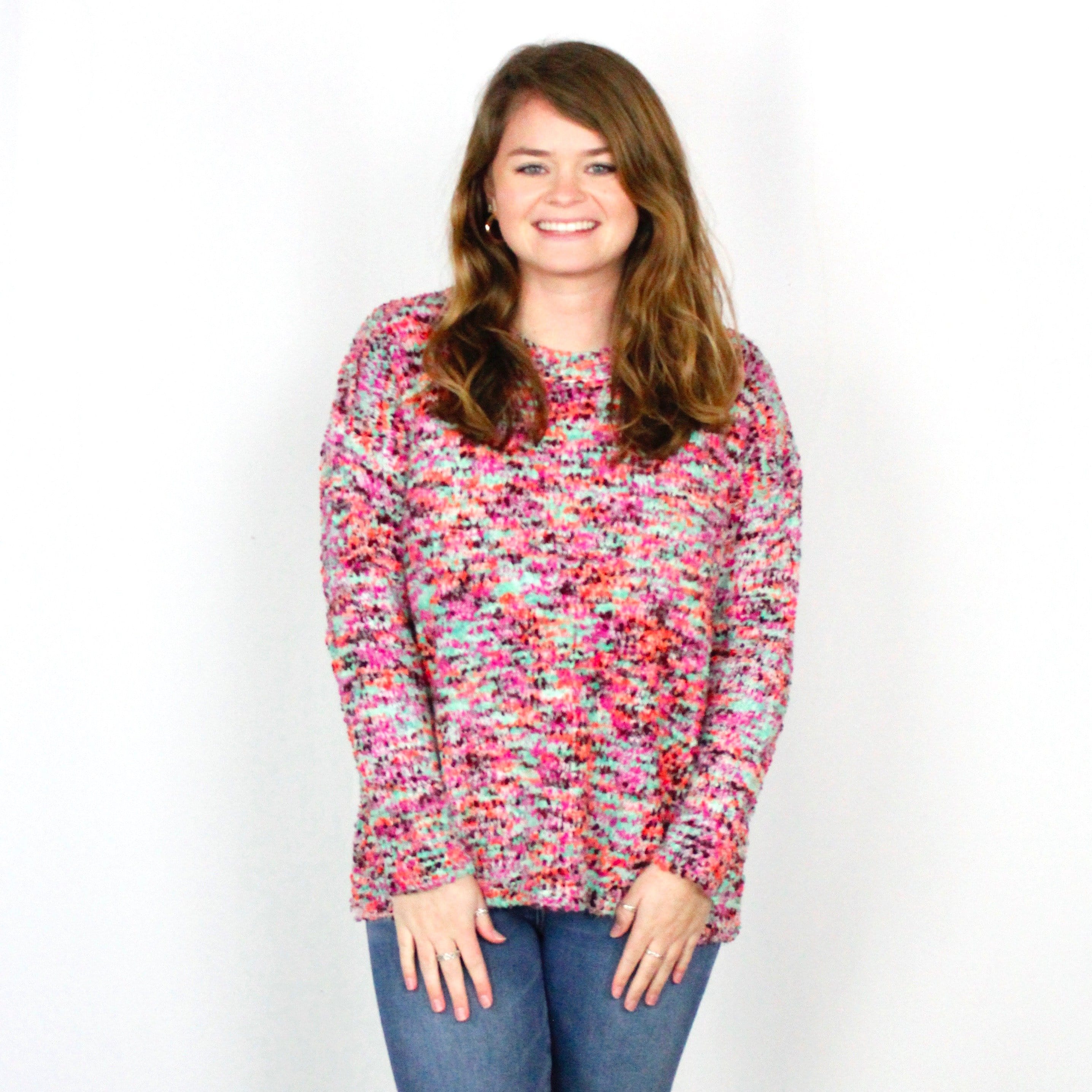Multicolor Popcorn Sweater