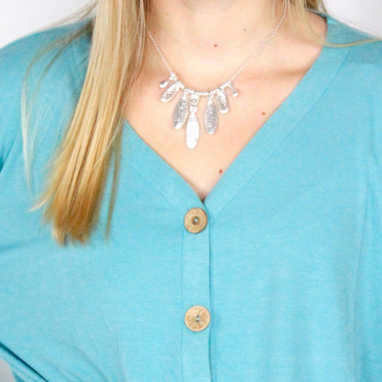Silver Texture Layer Necklace