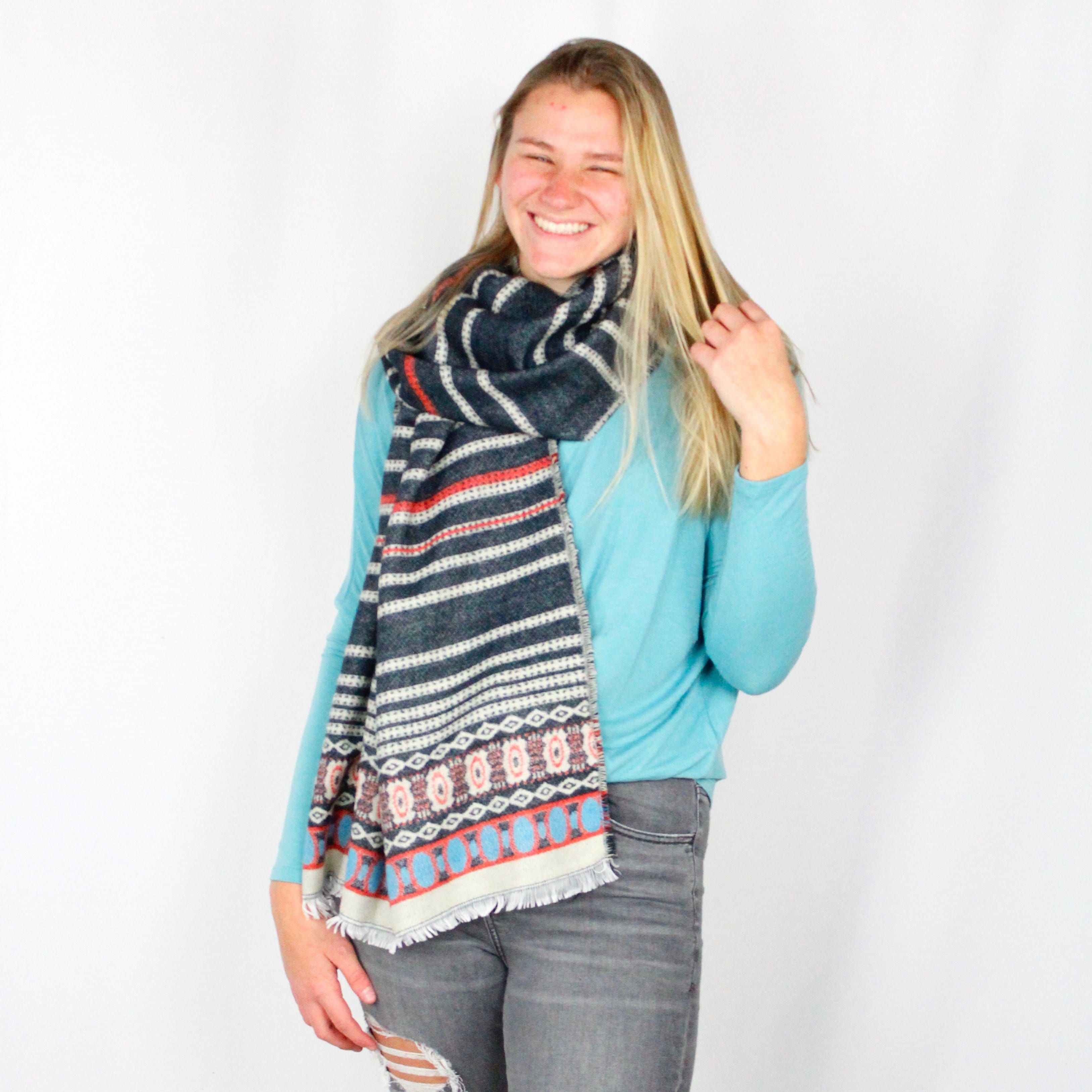 Denim Print Scarf