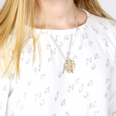 Two-Tone Leaf Necklace