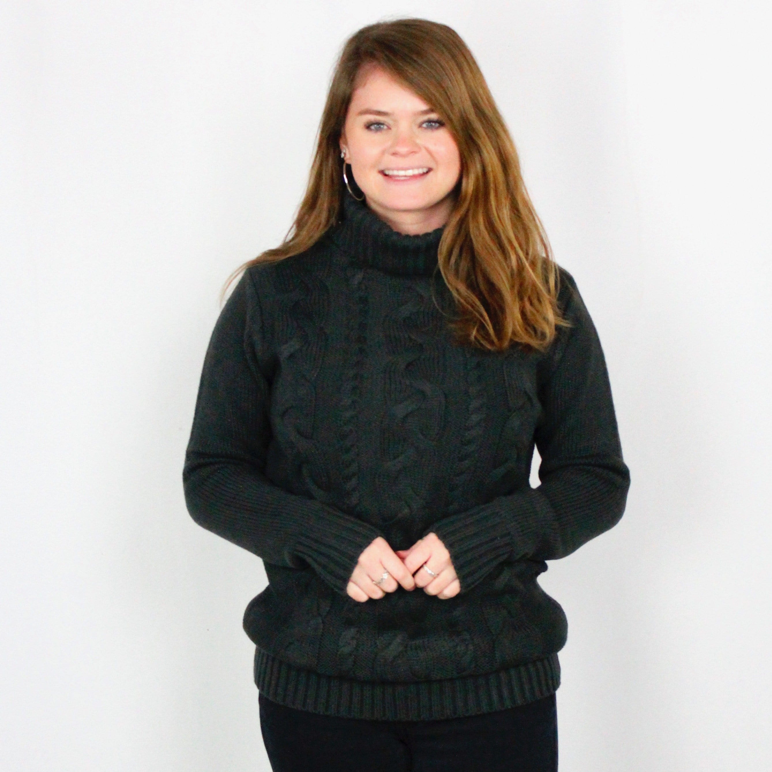 Grey Cable Knit Cozy Sweater