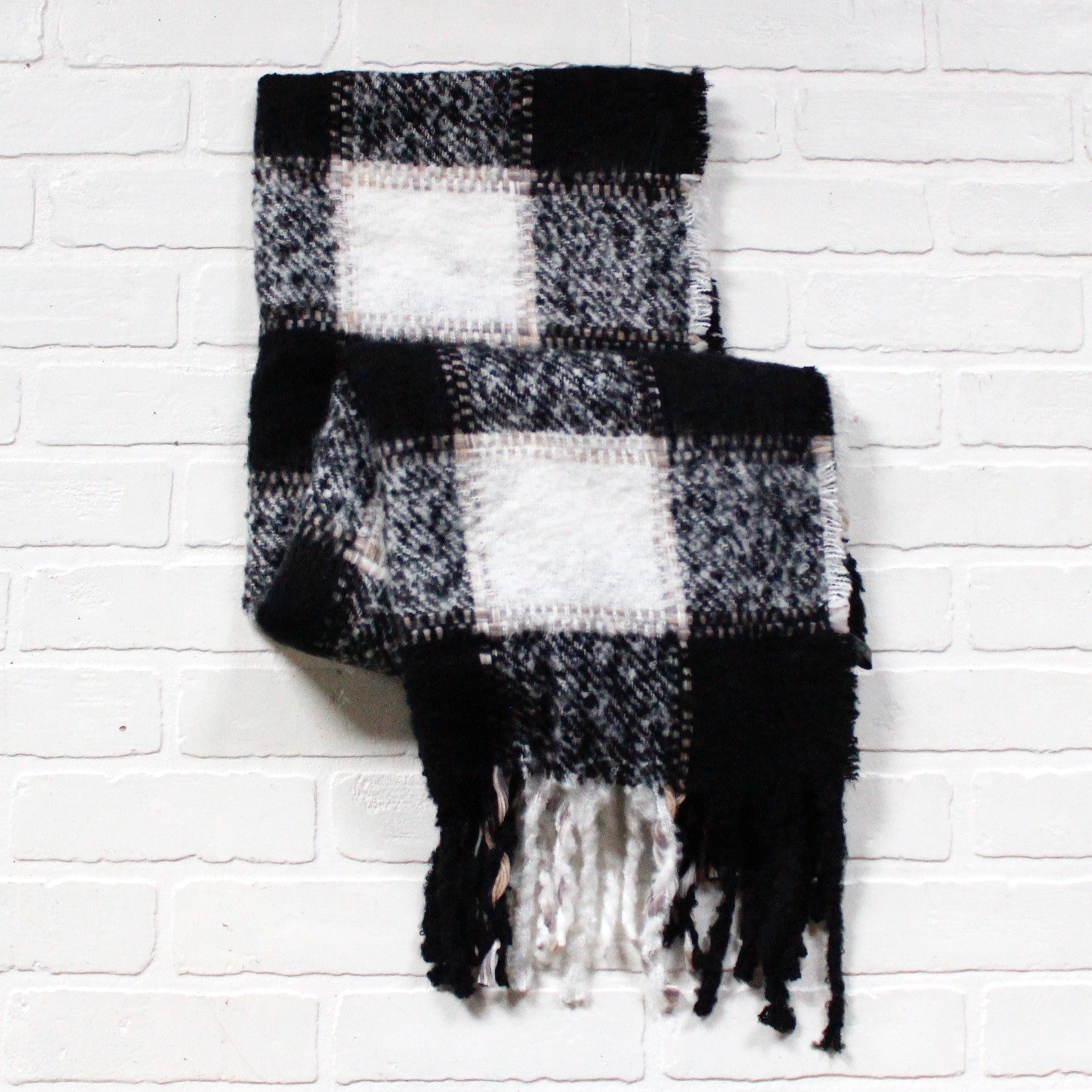 Black Buffalo Plaid Scarf