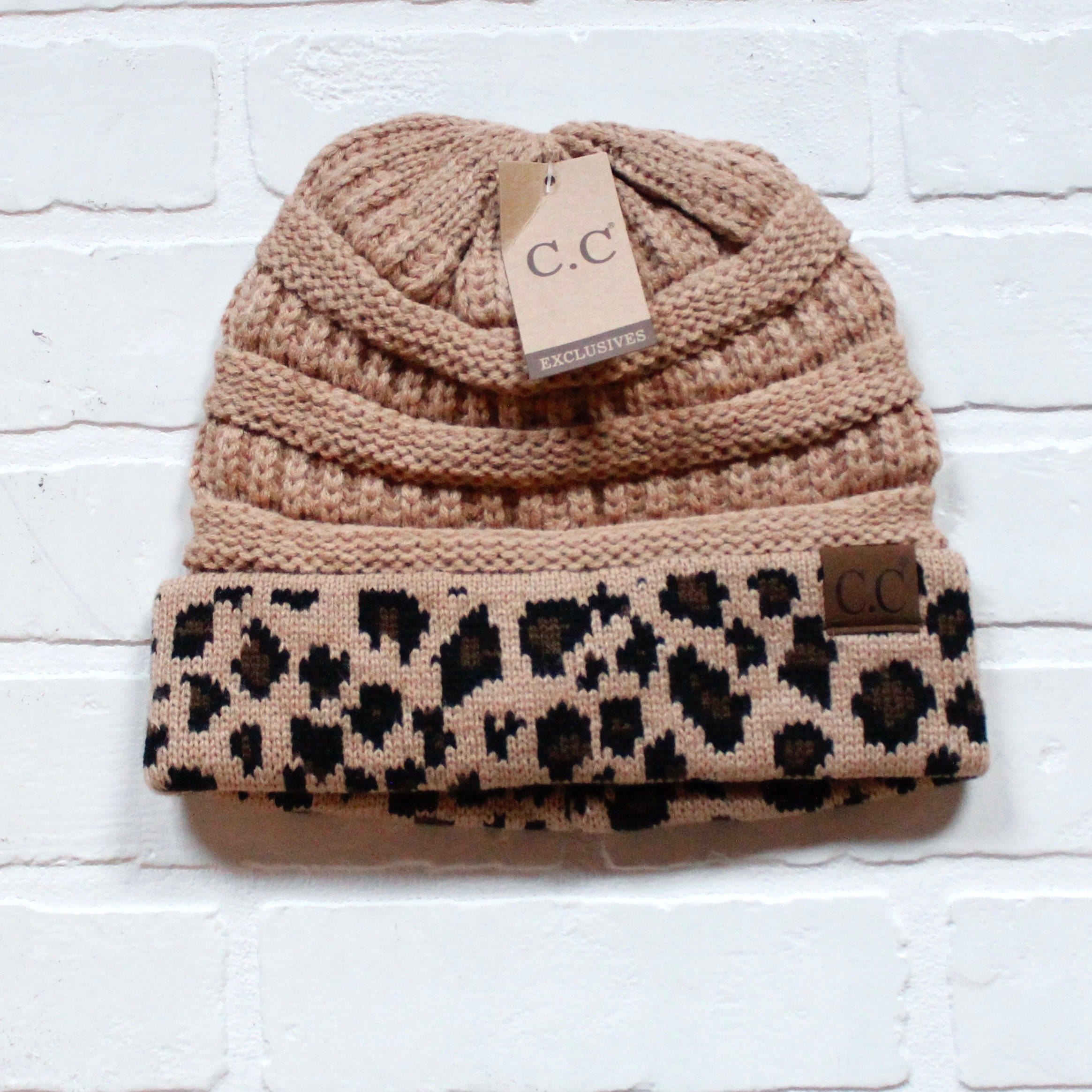 Leopard Cuff Beanie