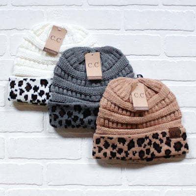Leopard Cuff Beanie