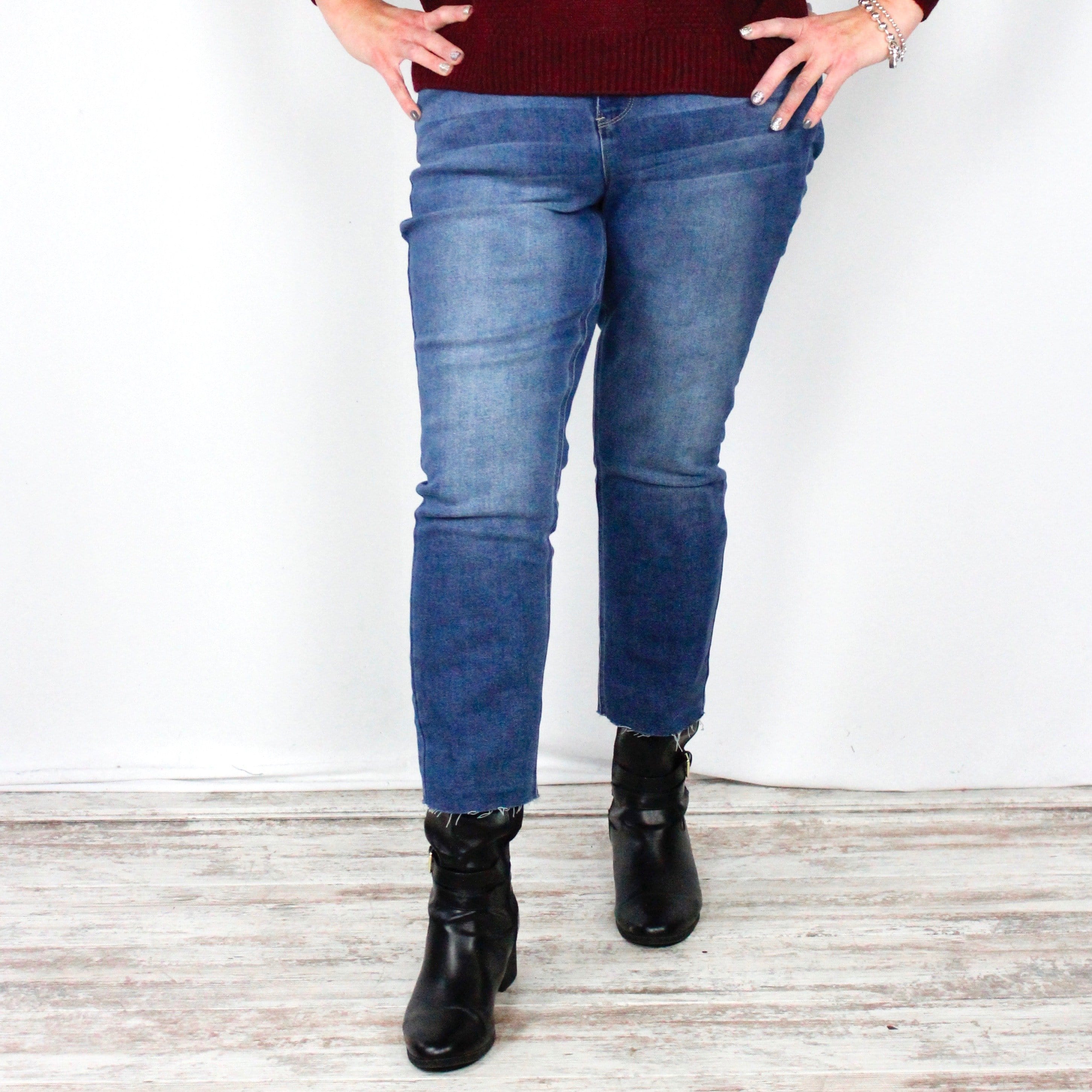 Vintage Raw Hem Straight Leg Denim
