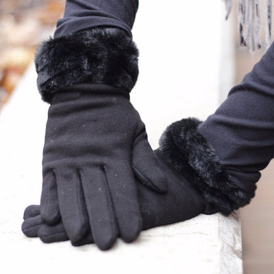 Faux Fur Wrist Gloves
