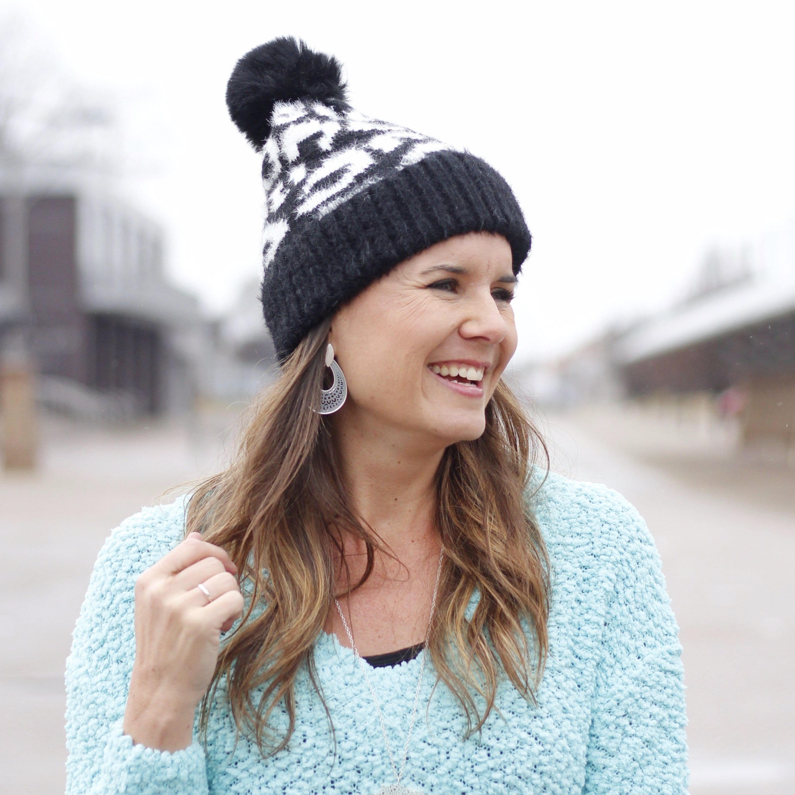 Leopard Pom Beanie