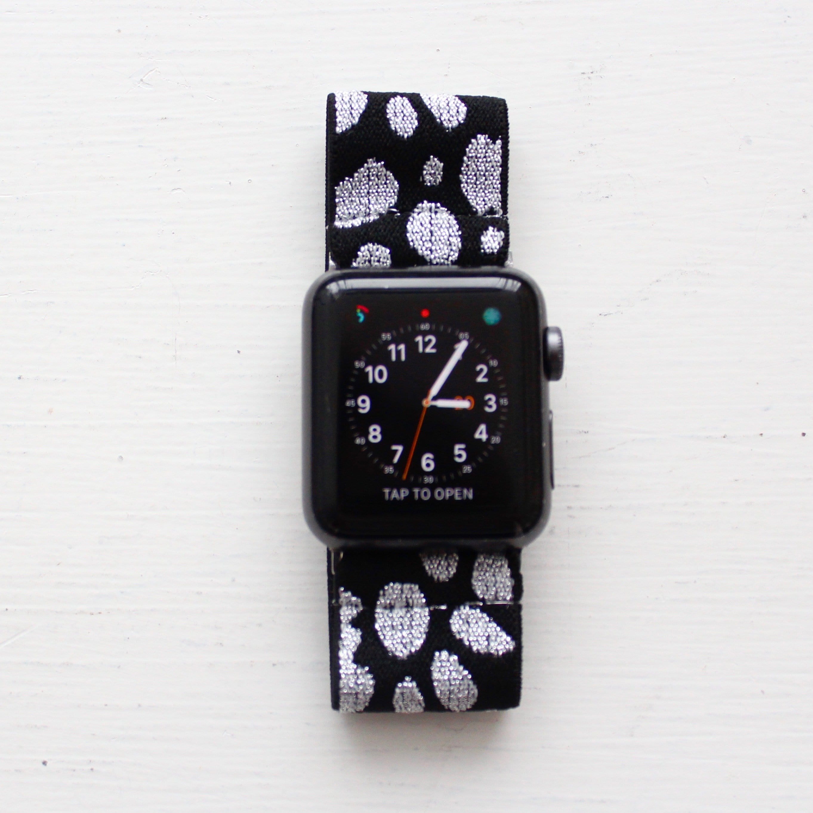 Silver Cheetah Stretch Watch Band