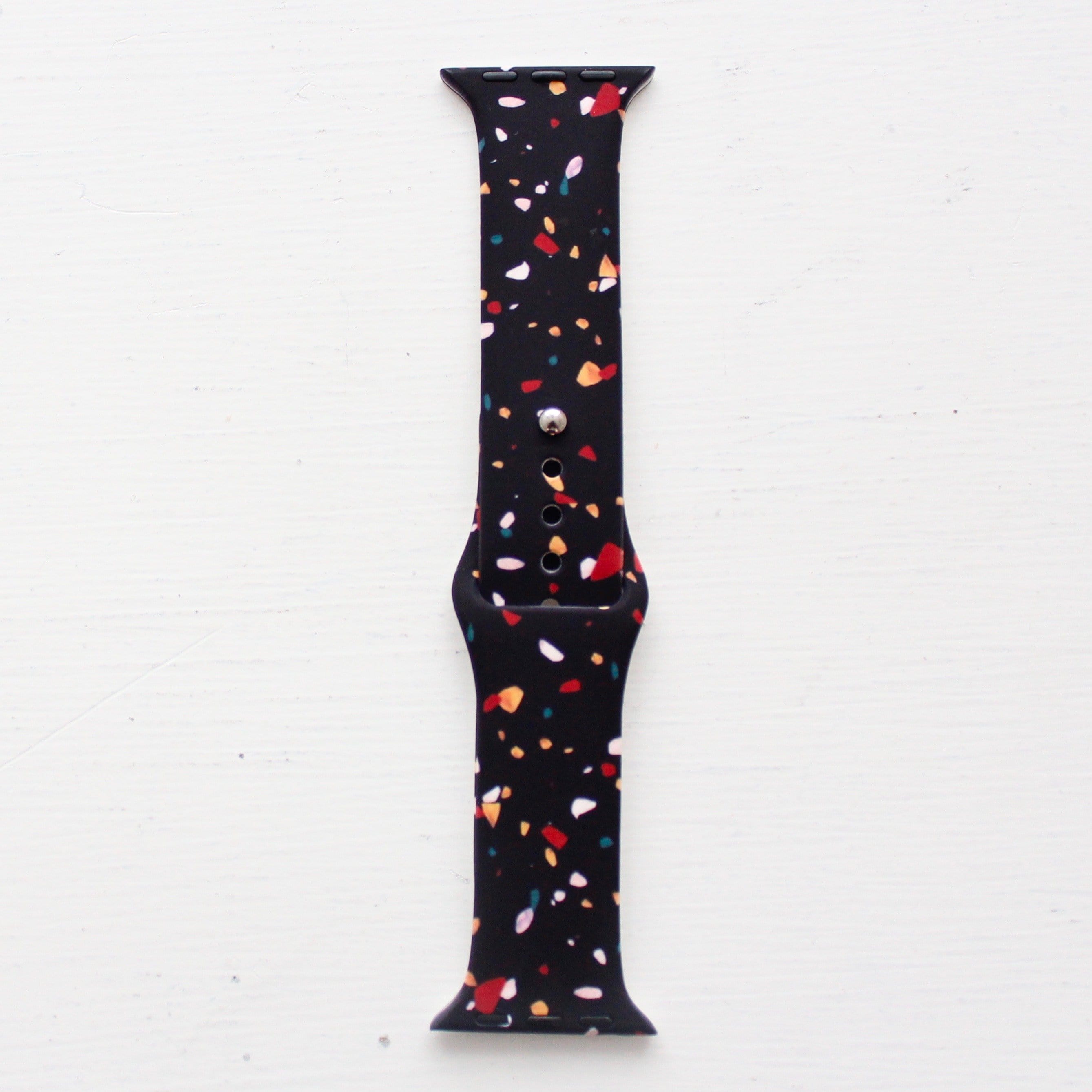 Black Terrazzo Silicone Watch Band