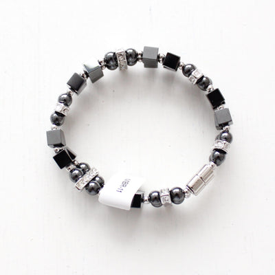 Graphite Geo Magnetic Bracelet