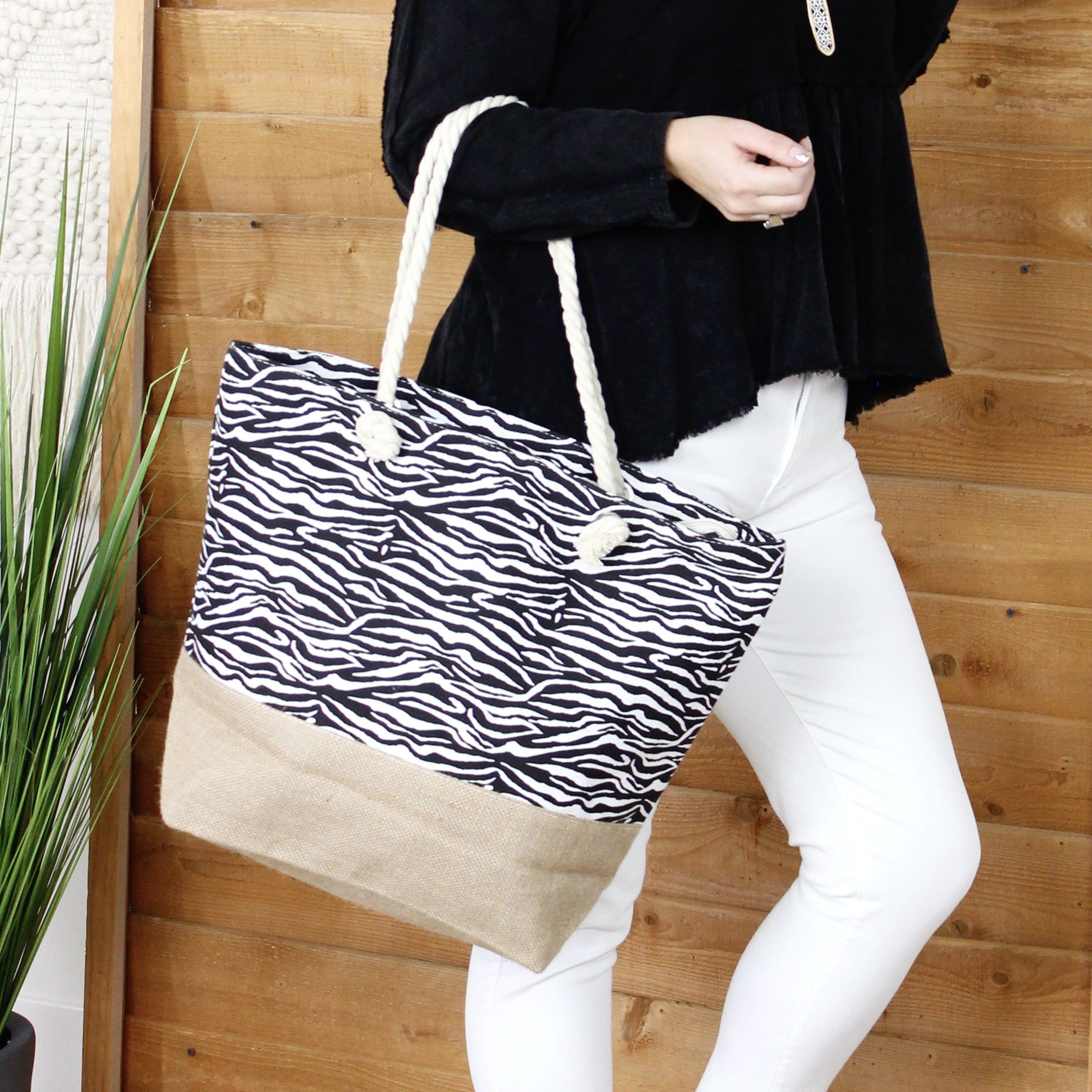 Zebra Canvas Tote