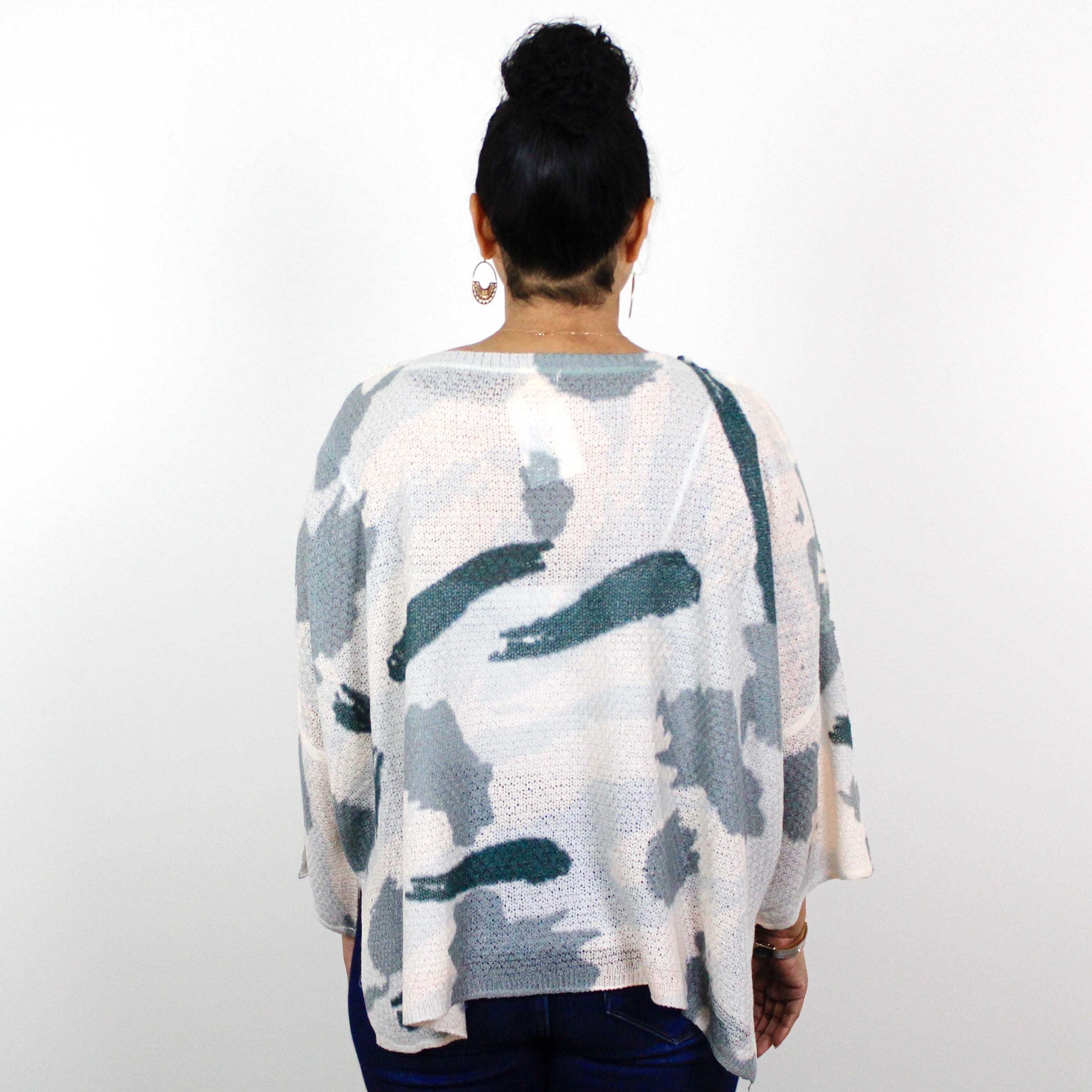 Lightweight Camo Sweater Top