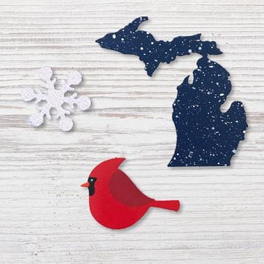 Michigan Icons w/Snow Magnets