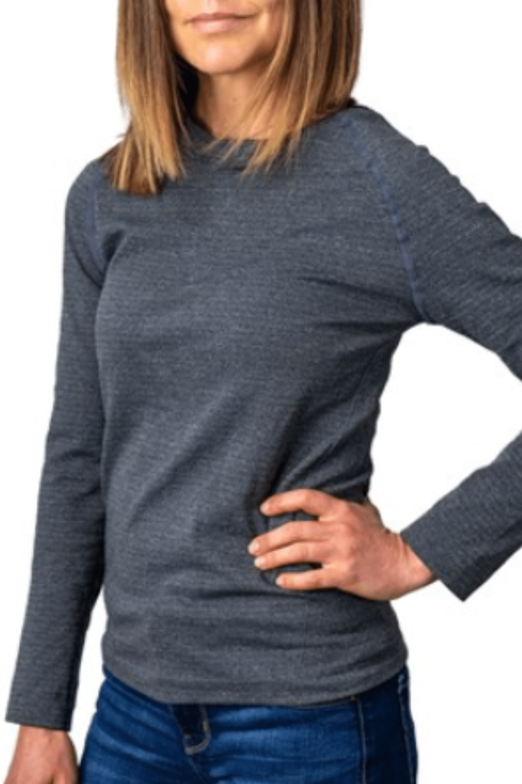 Heathered Gray Fleece Top