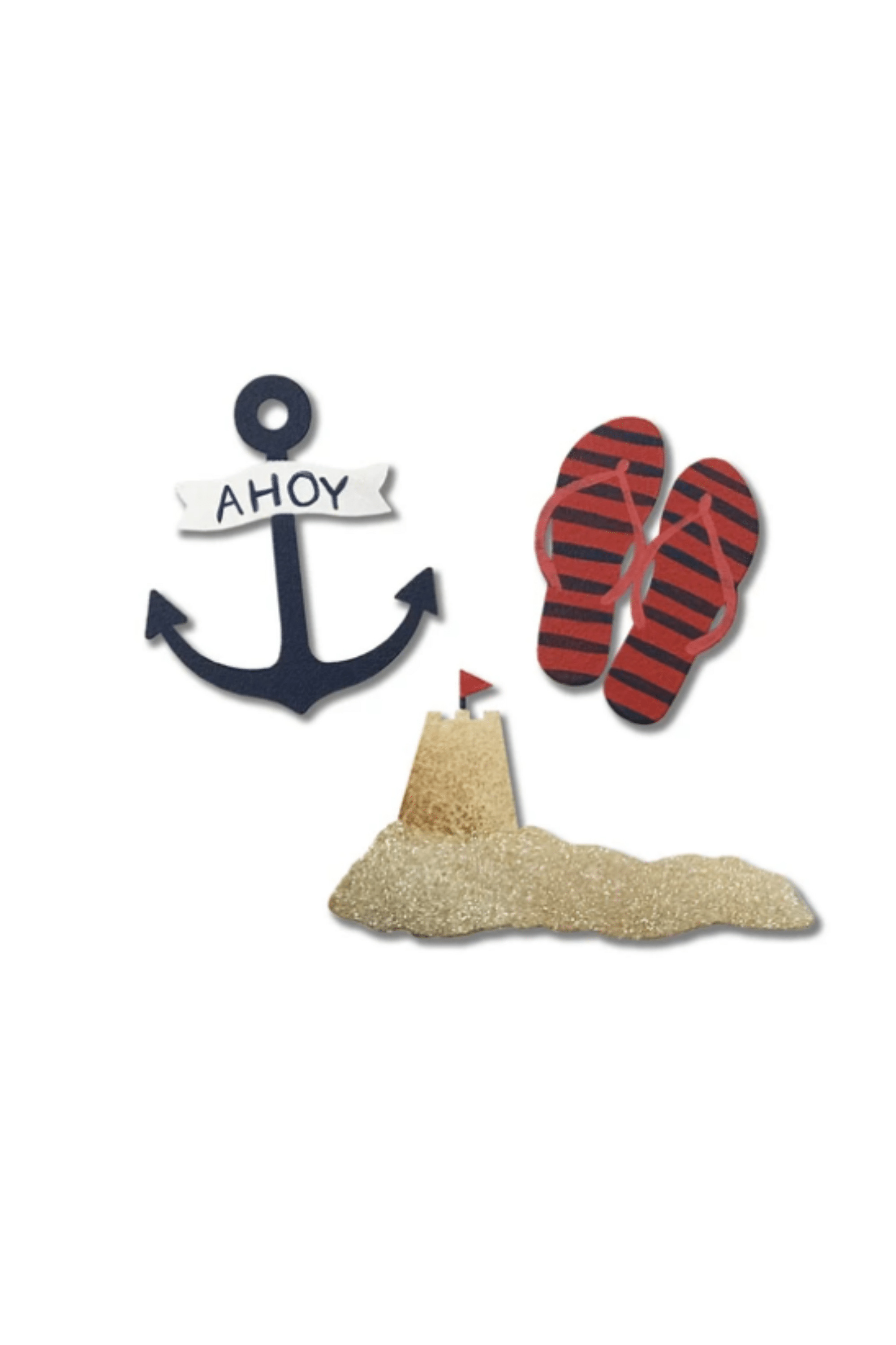 Beach Magnets S/3 Navy/Red