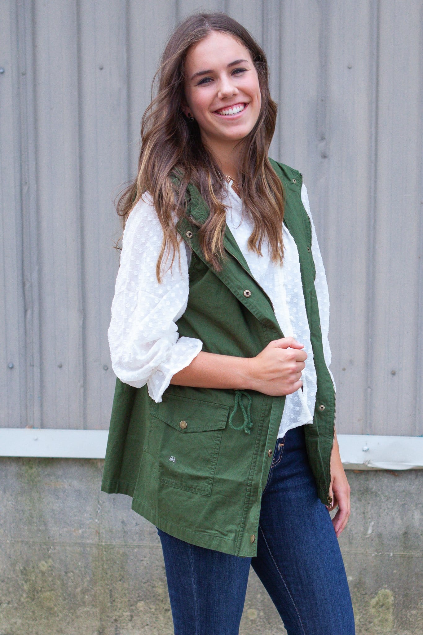 Drawstring Hoodie Vest