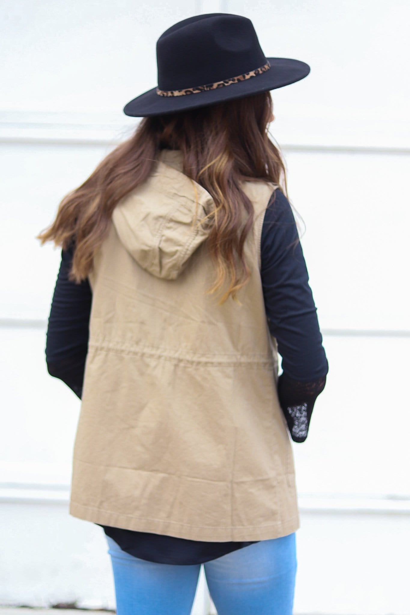 Drawstring Hoodie Vest