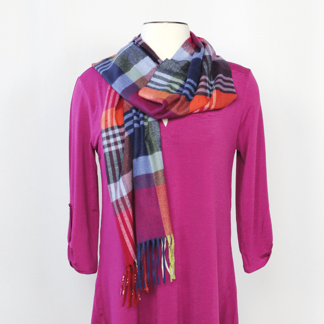 Cashmere Feel Scarf Plaid Classic Multi