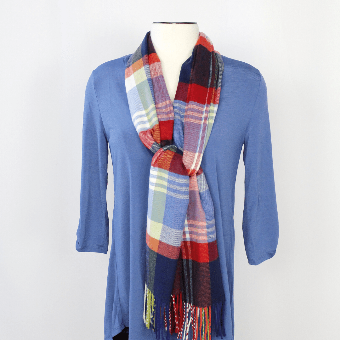 Cashmere Feel Scarf Multi Bright Plaid