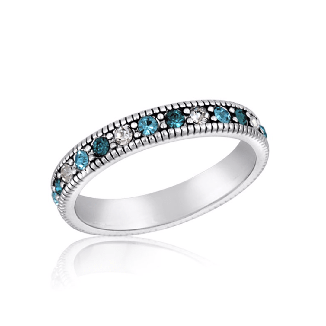 Multi Blue Eternity Stack Ring
